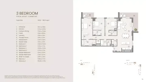 Floor plan, 3 Bed