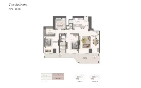 Floor plan, 2 Bed