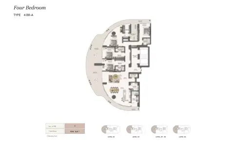 Floor plan, 4 Bed