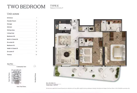 Floor plan, 2 Bed