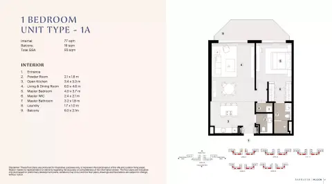 Floor plan, 1 Bed