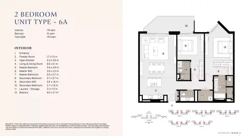 Floor plan, 2 Bed