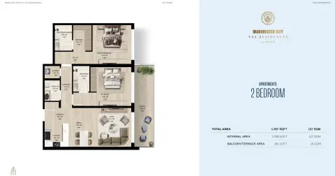 Floor plan, 2 Bed