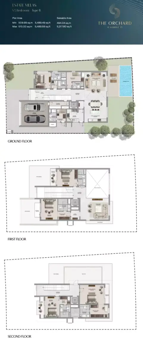 Floor plan, 5 Bed
