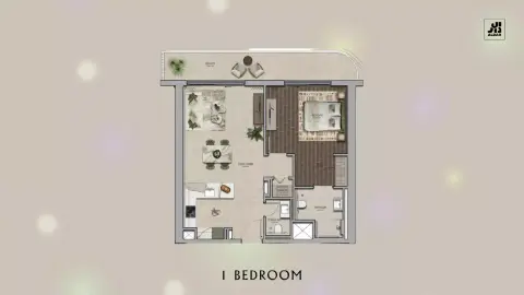 Floor plan, 1 Bed