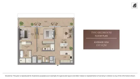 Floor plan, 2 Bed
