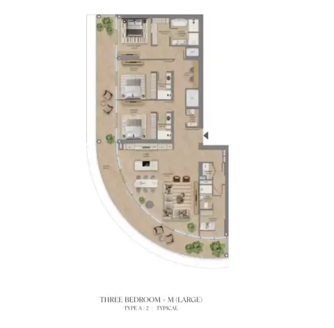 Floor plan, 3 Bed