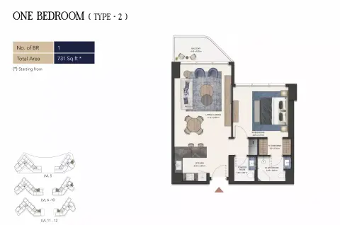 Floor plan, 1 Bed