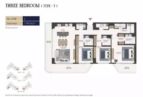 Floor plan, 3 Bed