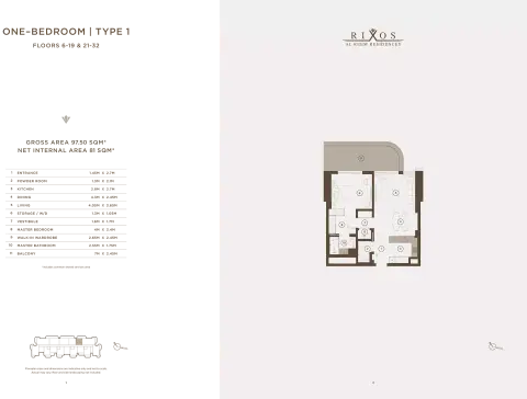 Floor plan, 1 Bed