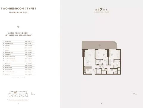 Floor plan, 2 Bed