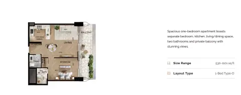 Floor plan, 1 Bed