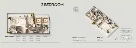 Floor plan, 3 Bed