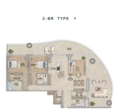 Floor plan, 2 Bed