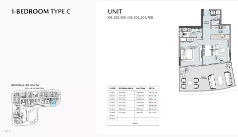Floor plan, 1 Bed