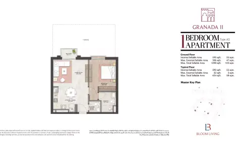 Floor plan, 1 Bed