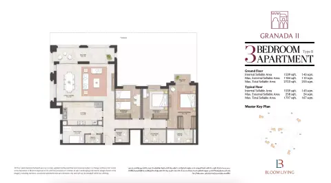Floor plan, 3 Bed
