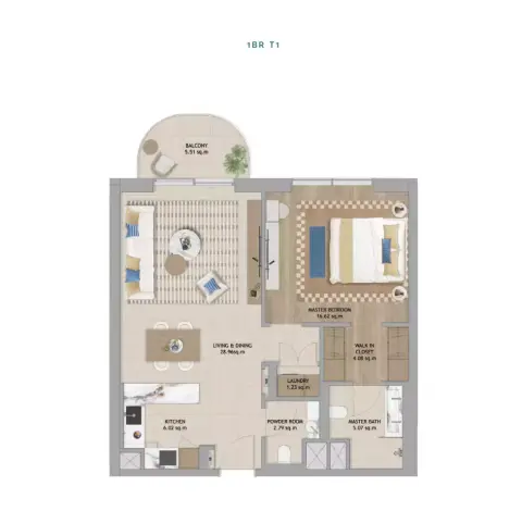 Floor plan, 1 Bed