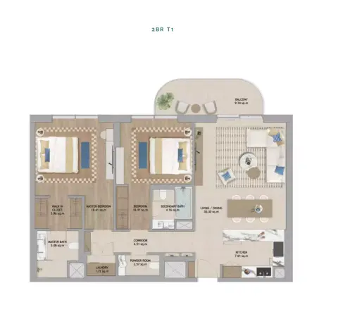 Floor plan, 2 Bed