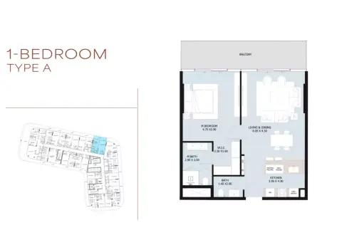 Floor plan, 1 Bed