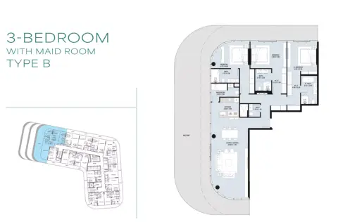 Floor plan, 3 Bed