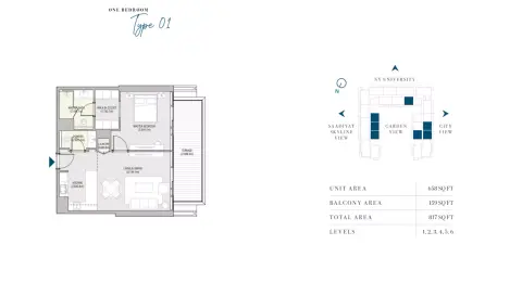 Floor plan, 1 Bed