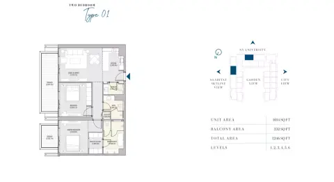 Floor plan, 2 Bed