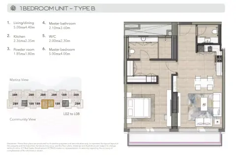 Floor plan, 1 Bed