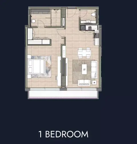 Floor plan, 1 Bed