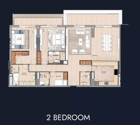 Floor plan, 2 Bed