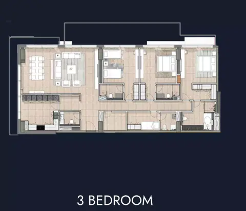 Floor plan, 3 Bed