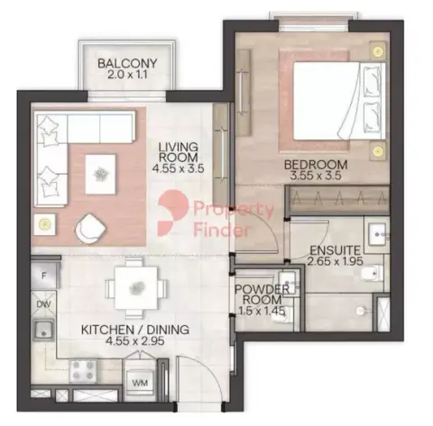 Floor plan, 1 Bed