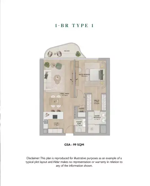 Floor plan, 1 Bed