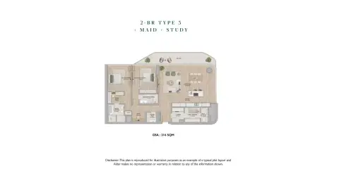 Floor plan, 2 Bed