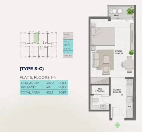 Floor plan, Studio