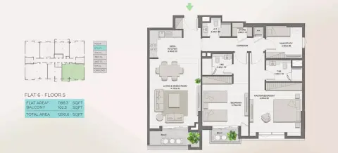 Floor plan, 2 Bed