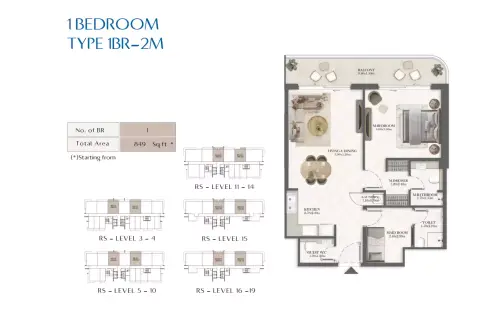 Floor plan, 1 Bed