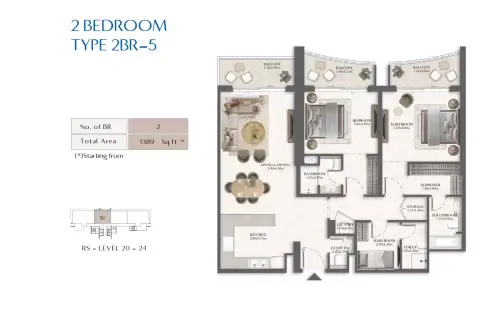 Floor plan, 2 Bed