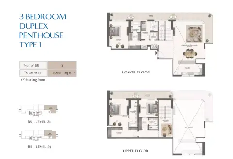 Floor plan, 3 Bed