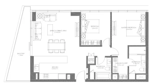 Floor plan, 2 Bed