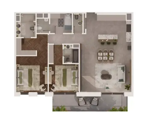 Floor plan, 2 Bed