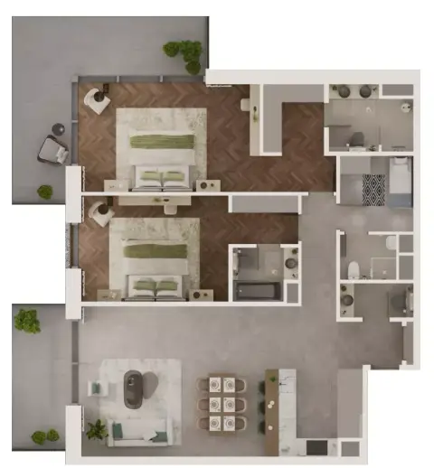 Floor plan, 2 Bed