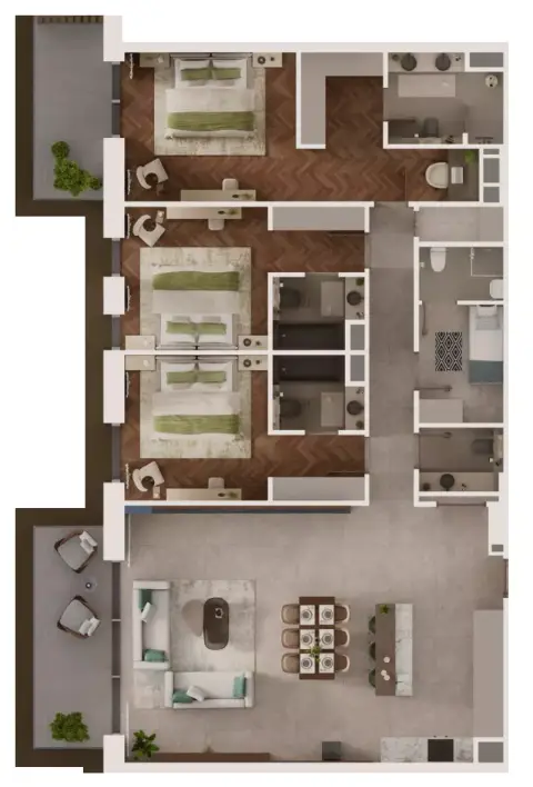 Floor plan, 3 Bed