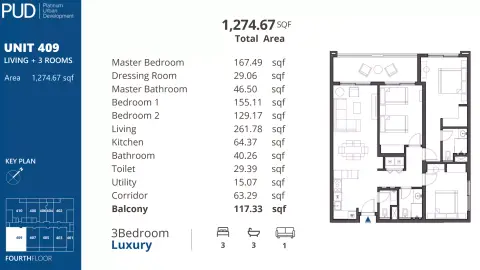 Floor plan, 3 Bed