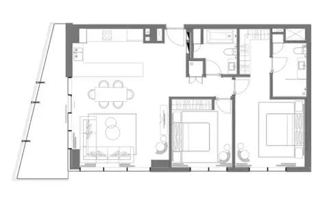 Floor plan, 2 Bed