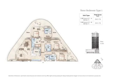 Floor plan, 3 Bed