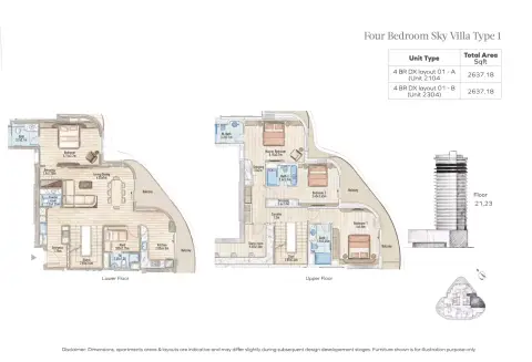 Floor plan, 4 Bed