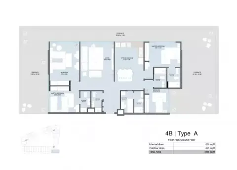 Floor plan, 4 Bed