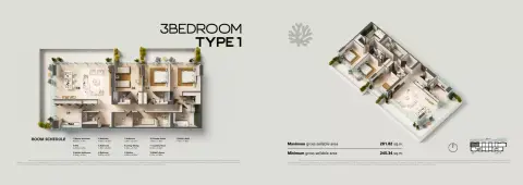 Floor plan, 3 Bed