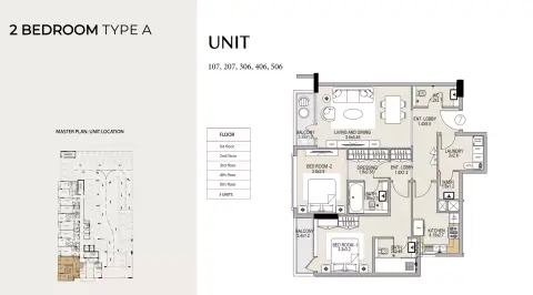 Floor plan, 2 Bed